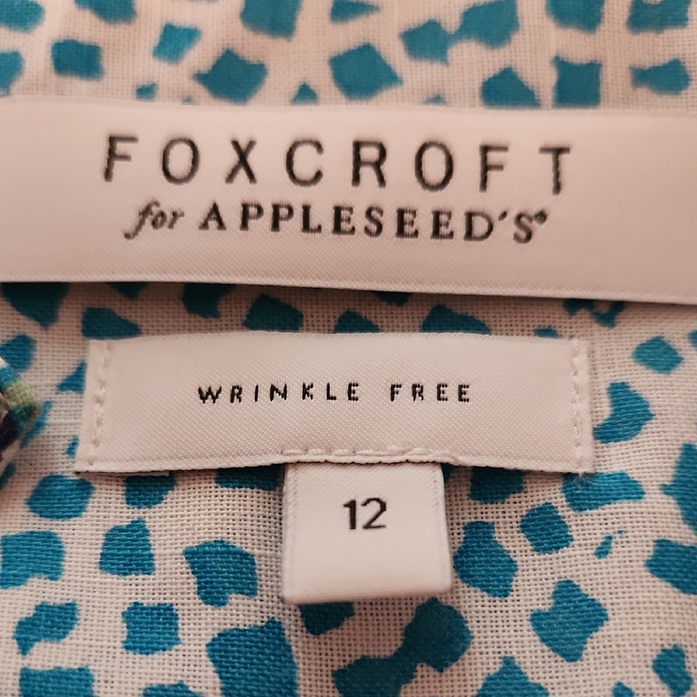 Foxcroft Turquoise and White Tunic Top - Picture 9 of 10